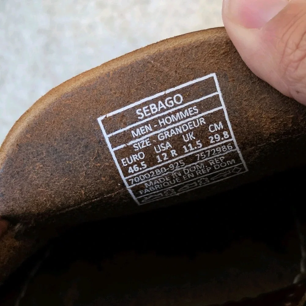 Sebago Sloop FGL Waxed Men's Moccasin Boat Shoe 70002B0/925 Brown Gum NEW Sz 12
